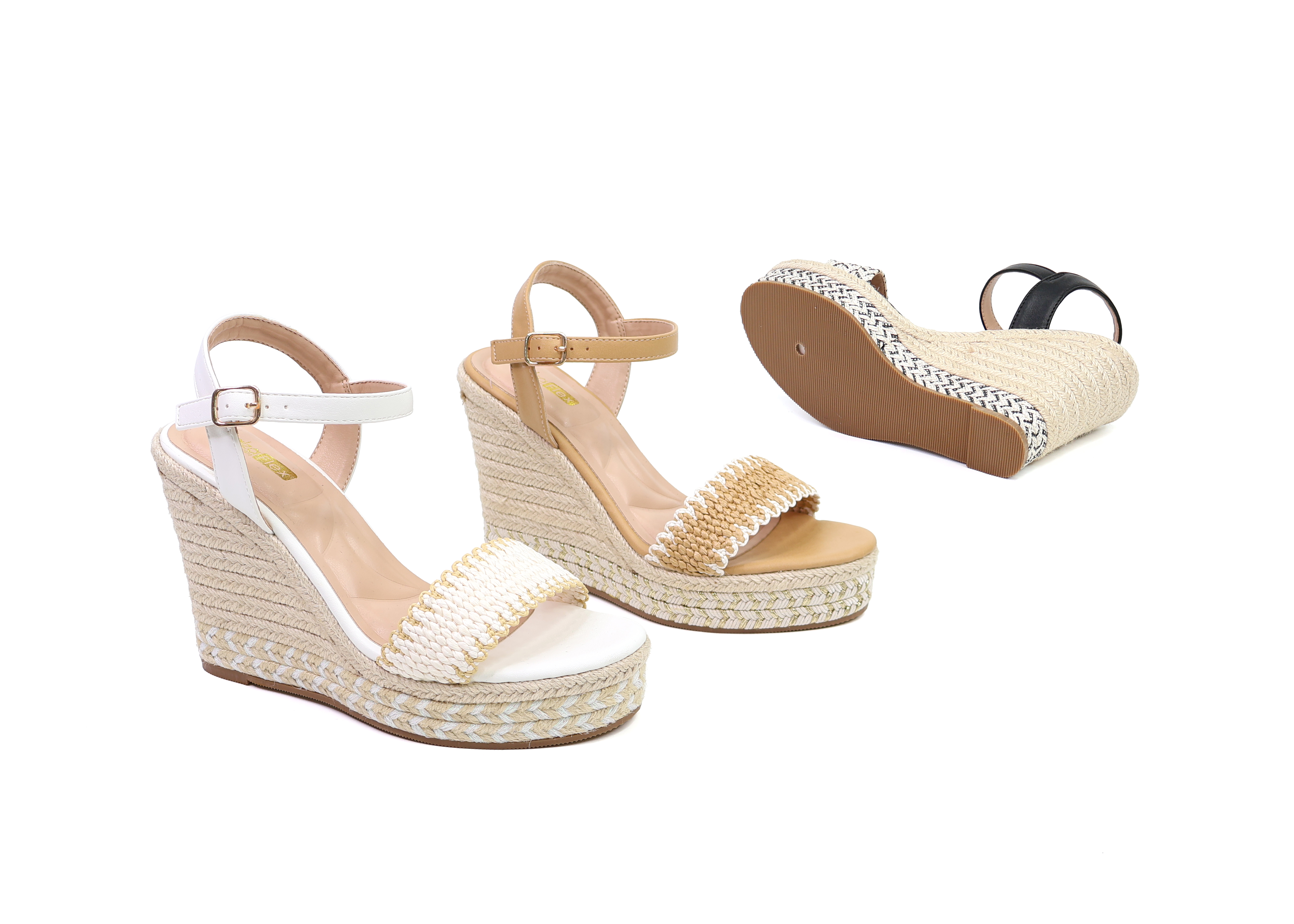 WEDGE HEEL SANDALS MADE OF TEXTILE